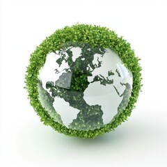 A globe with green leaves surrounding it