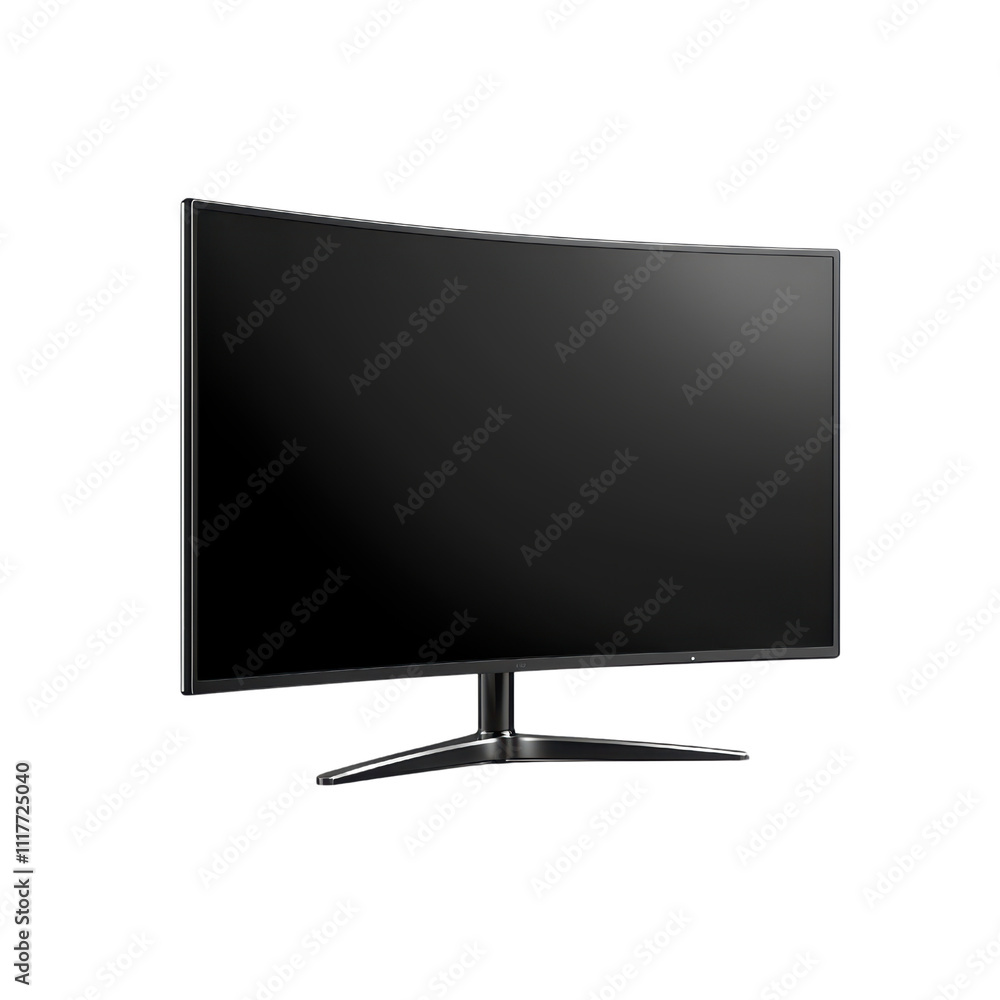 Poster sleek curved monitor with modern design, perfect for gaming and productivity. its high resolution di