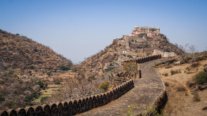 The architecture of Kumbhalgarh Fort in Rajasthan, India