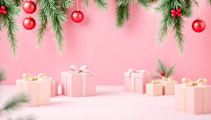 Christmas background with gift boxes-background