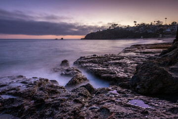 Sunset at Crescent Bay Beach in Laguna Beach