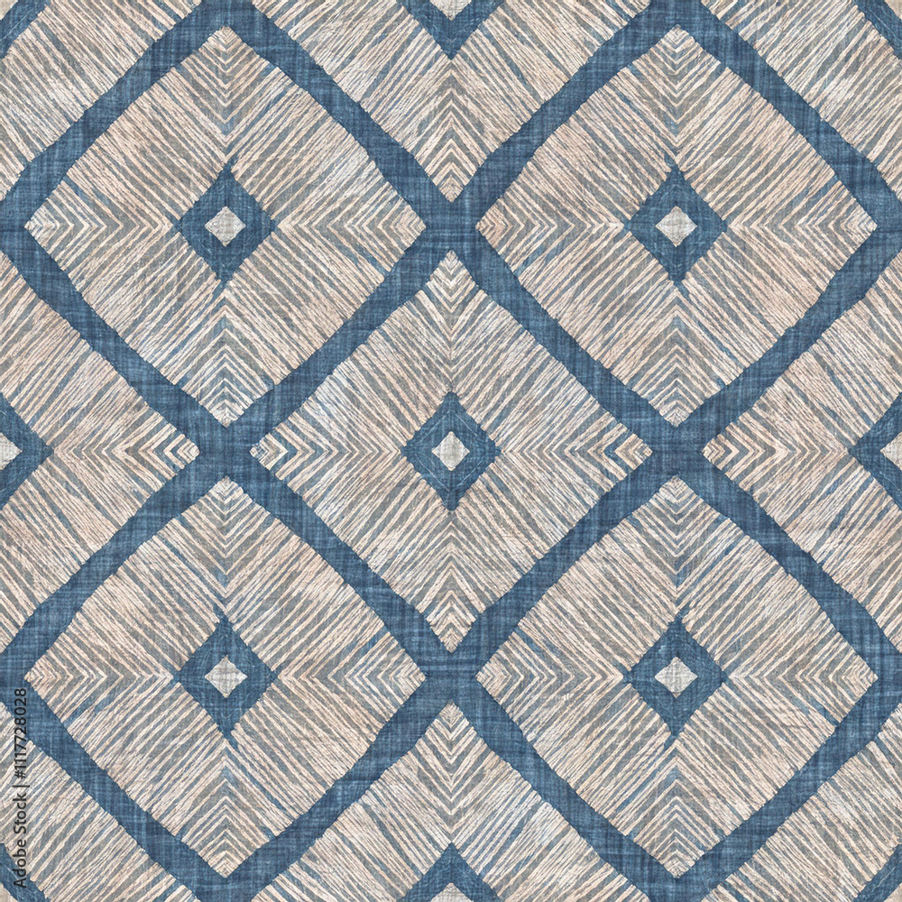 Poster burlap sack textured abstract geometric seamless pattern realistic sackcloth or jute textured fabric