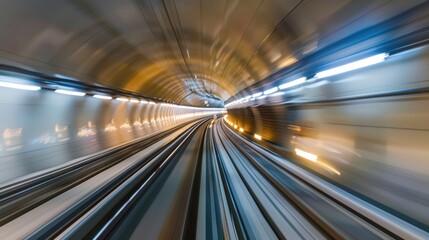 Fast Train Through Tunnel