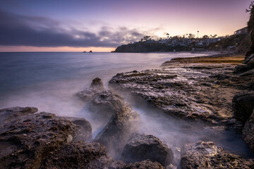 Sunset at Crescent Bay Beach in Laguna Beach