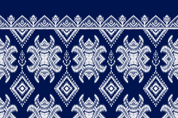 Ikat seamless pattern, geometric design, motif ethnic handmade, Ikat ethnic tribal, boho colors seamless wallpaper. Ethnic Ikat abstract background art.Illustration for printing