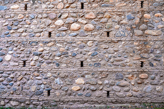 Exterior architecture of the medieval Alhambra fortress, Granada, Andalusia, Spain