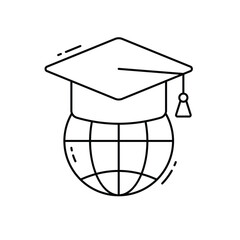 Globe Education vector icon