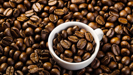 Fototapeta premium Cup with coffee beans