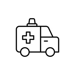 Ambulance outline icons, minimalist vector illustration ,simple transparent graphic element .Isolated on white background