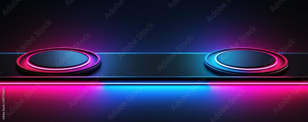 Poster dynamic neon light display digital space graphic design futuristic environment close-up viewpoint hi