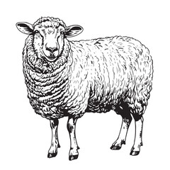 Sheep sketch hand drawn in doodle style Vector illustration
