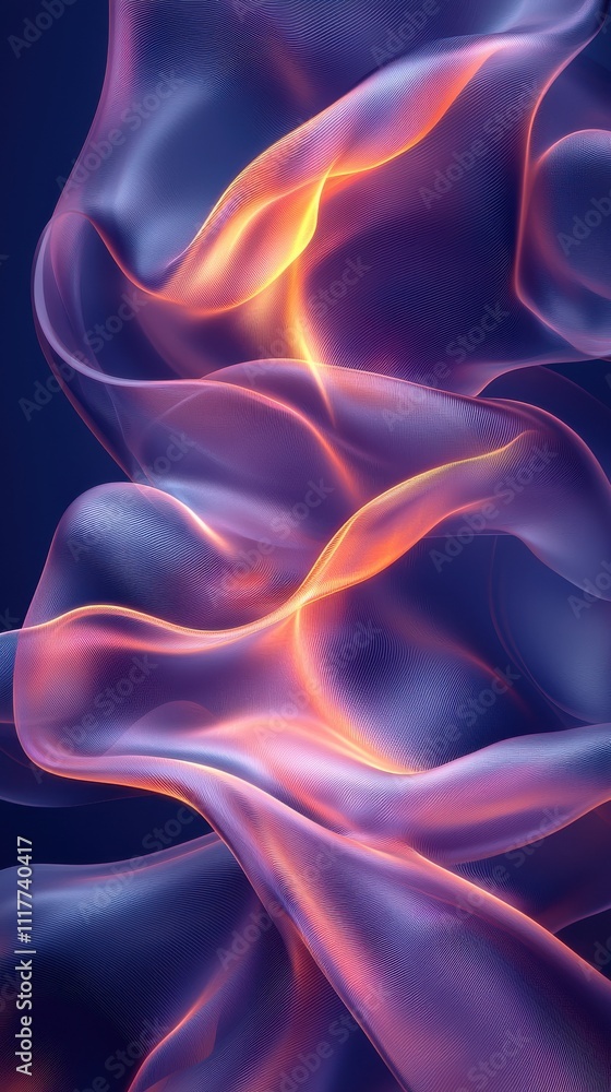 Poster colorful abstract waves create a mesmerizing flow of light and texture in a dark background setting