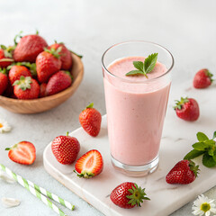 yogurt with strawberries and blueberries