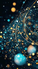 Pulsating light spheres on dynamic digital grid with gradient patterns