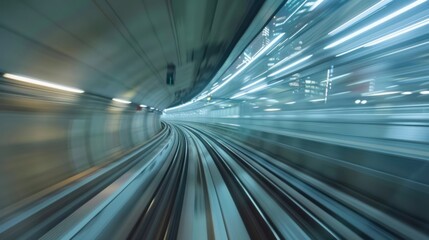 Obraz premium Motion Blur of a Train Tunnel
