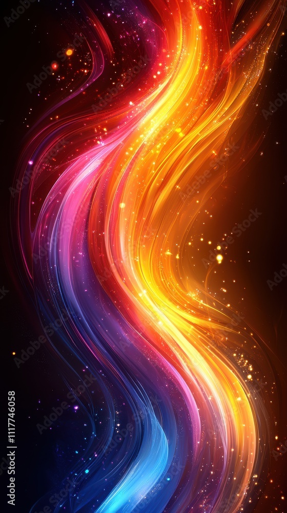 Poster vivid swirls of color create a mesmerizing abstract artwork with dynamic movement and energy