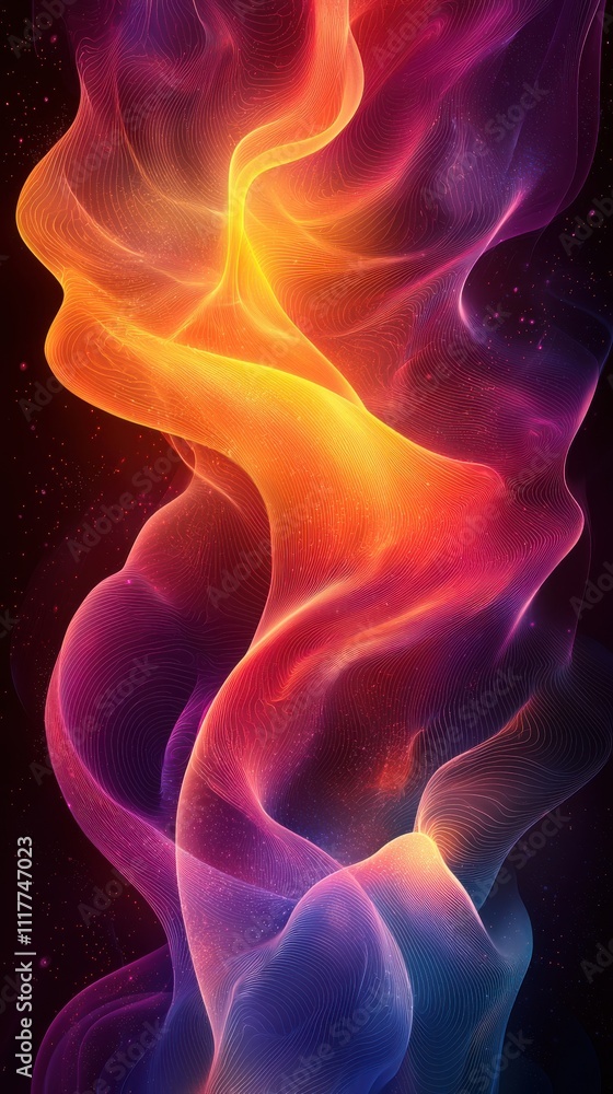 Poster vibrant abstract swirl of colors creating a mesmerizing composition with dynamic movement and depth