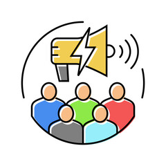 public awareness campaigns color icon vector. public awareness campaigns sign. isolated symbol illustration