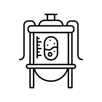 Bioreactor black line icon.