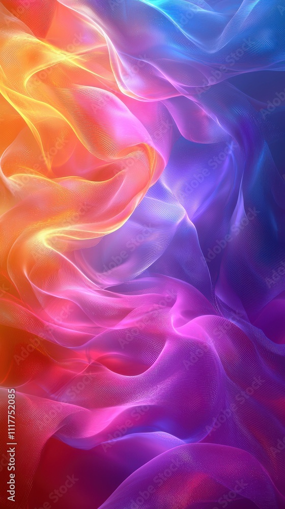 Poster colorful abstract swirl creating a vibrant visual effect with flowing hues blending harmoniously in 