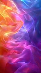 Obraz premium Colorful abstract swirl creating a vibrant visual effect with flowing hues blending harmoniously in a digital artwork