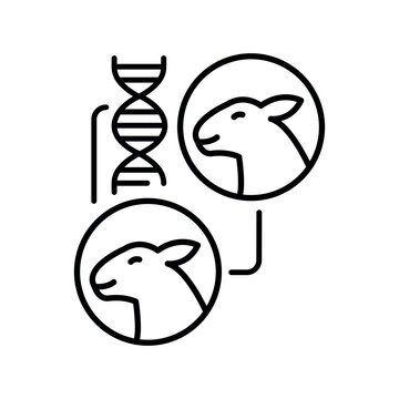 Cloning techniques black line icon.