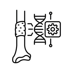 Tissue engineering black line icon.