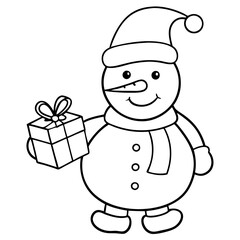 snowman with gift