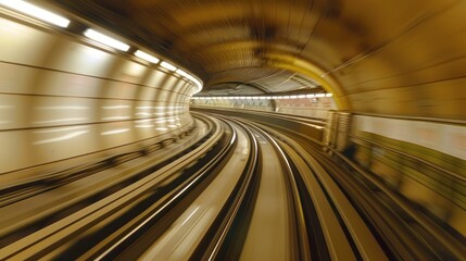 Fototapeta premium Subway Tunnel in Motion