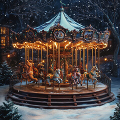 A whimsical Christmas carousel 