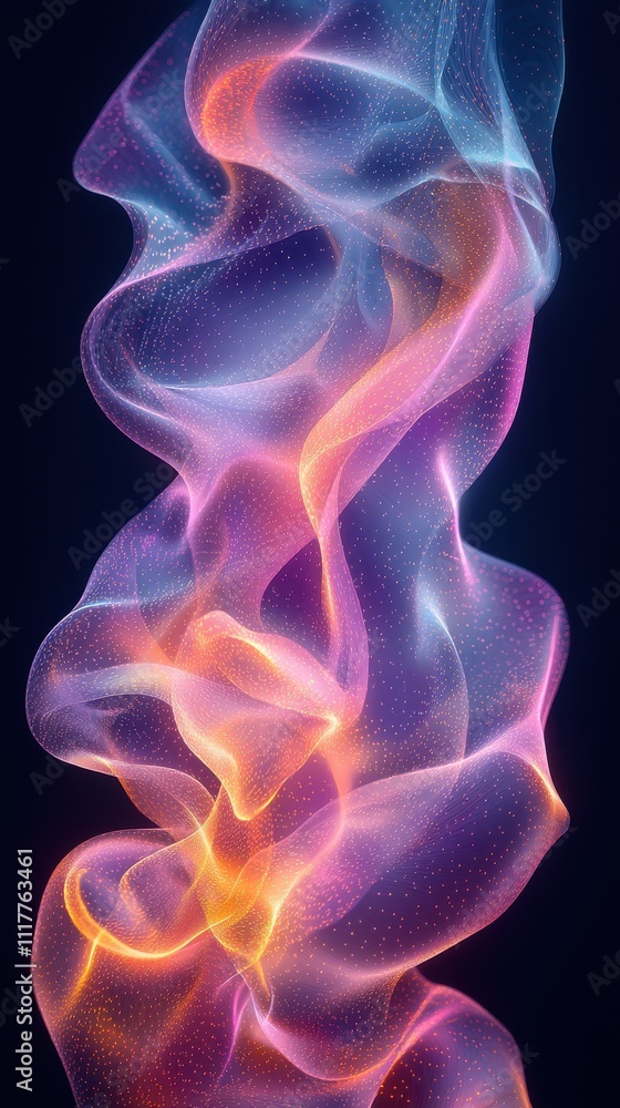 Poster vibrant abstract swirls of color create a mesmerizing visual dance in a dark backdrop during an arti
