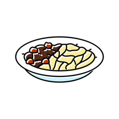 jjajangmyeon korean cuisine color icon vector. jjajangmyeon korean cuisine sign. isolated symbol illustration