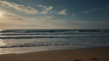sunset on the beach. Seascape abstract beach background