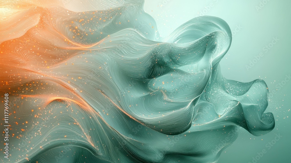 Poster abstract flowing waves with soft colors and textures for creative backgrounds and artistic designs