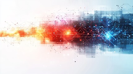 Naklejka premium Abstract Digital Background with Colorful Light Effects and Geometric Shapes for Technology and Design Themes