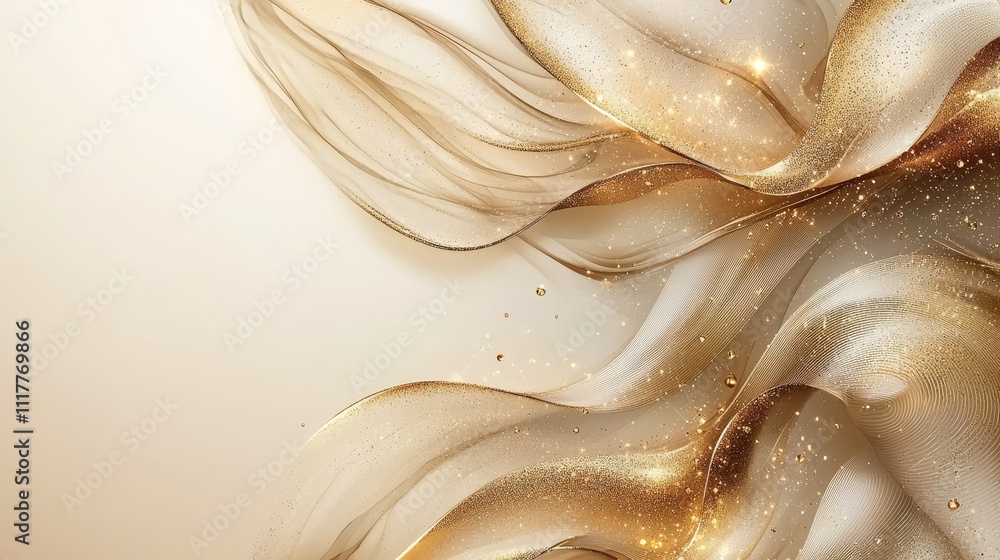 Aufkleber elegant flowing golden fabric with shimmer and shine creating a luxurious and sophisticated abstract