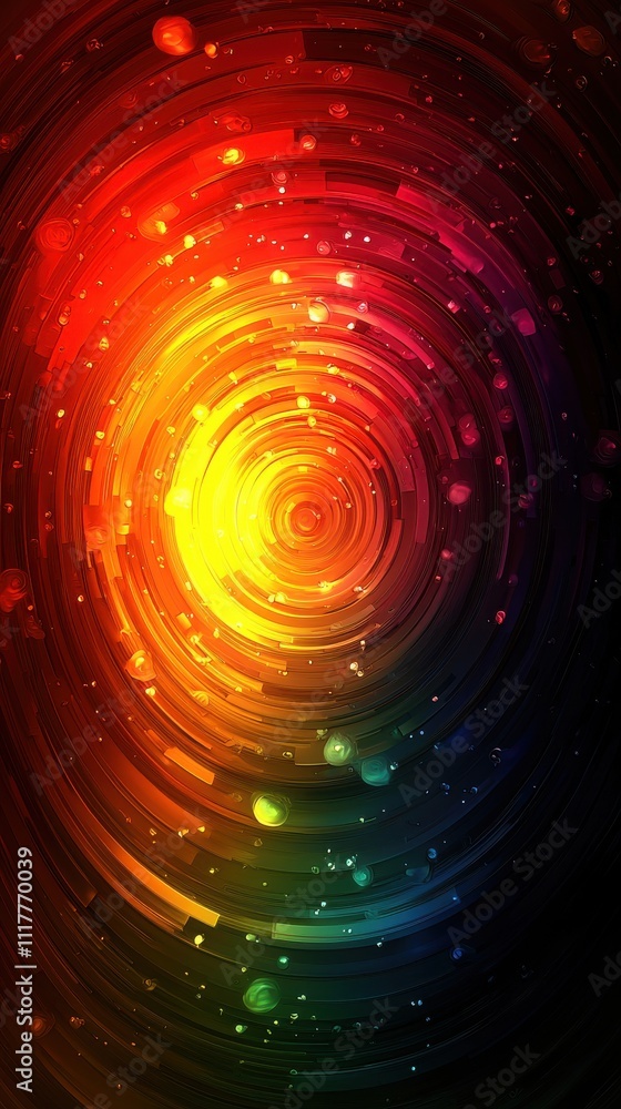 Poster abstract swirl pattern with vibrant colors and dynamic movement creating a mesmerizing visual effect