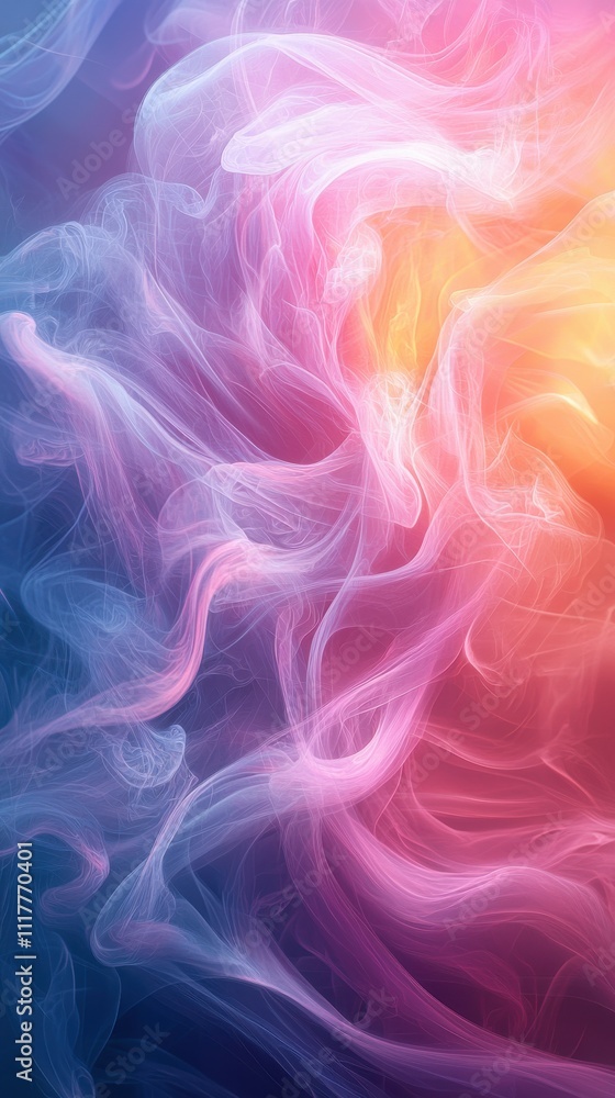 Poster swirling clouds of vibrant colors create a mesmerizing abstract pattern in soft hues and gradients