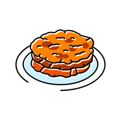 kimchi pancakes korean cuisine color icon vector. kimchi pancakes korean cuisine sign. isolated symbol illustration