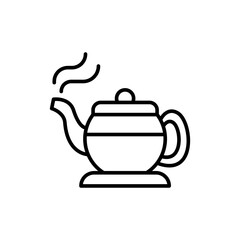 Afternoon tea outline icons, minimalist vector illustration ,simple transparent graphic element .Isolated on white background