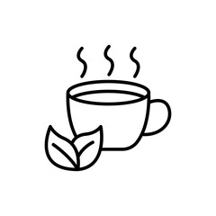 Afternoon tea outline icons, minimalist vector illustration ,simple transparent graphic element .Isolated on white background