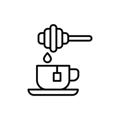 Afternoon tea outline icons, minimalist vector illustration ,simple transparent graphic element .Isolated on white background