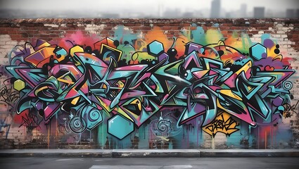 Fototapeta premium graffiti Wall Background, Street Graffiti Wallpaper, Graffiti Pattern, Street Graffiti, Graffiti Paint on Street Wall,