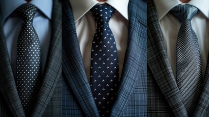 Close-up of three men in formal attire, likely colleagues or executives