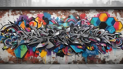 Fototapeta premium graffiti Wall Background, Street Graffiti Wallpaper, Graffiti Pattern, Street Graffiti, Graffiti Paint on Street Wall,