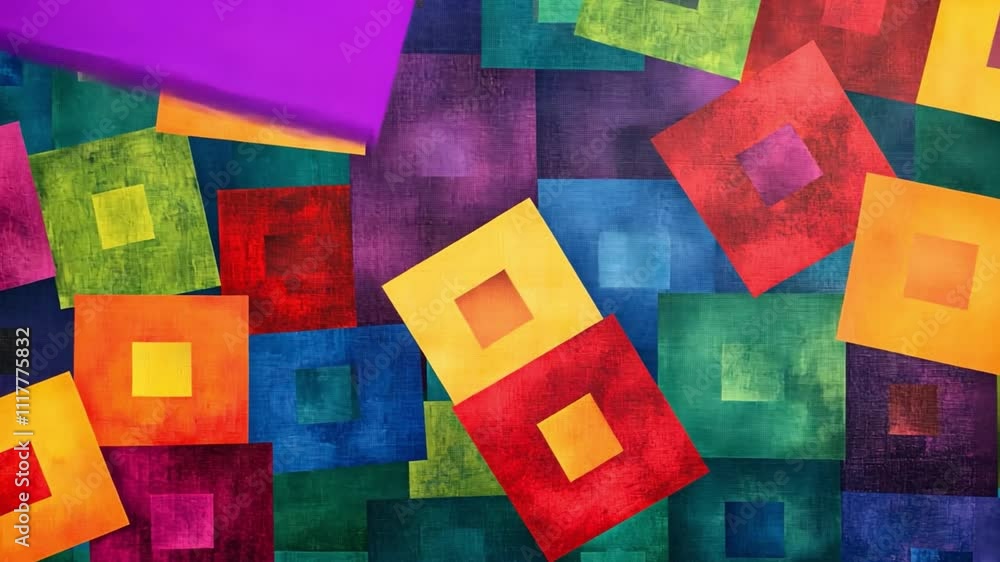 Aufkleber colorful abstract squares: a vibrant and eye-catching abstract design featuring a multitude of color