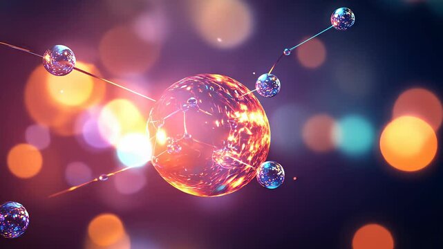 molecule or atom, Abstract structure for Science or medical background, 3d illustration, science, atom, abstract, chemistry, structure, blue, chemical, background
