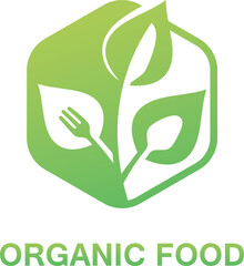Organic Food logo template illustration