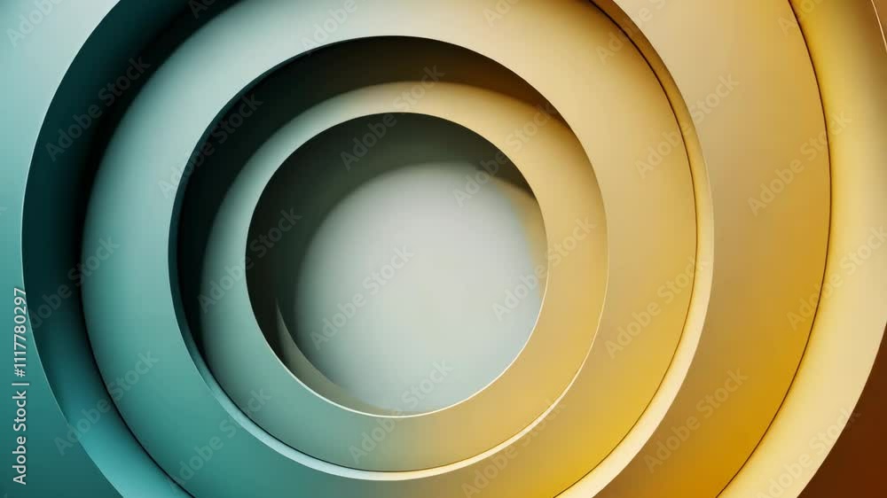 Poster abstract circular pattern in gradient colors with smooth layers and soft shadows effect