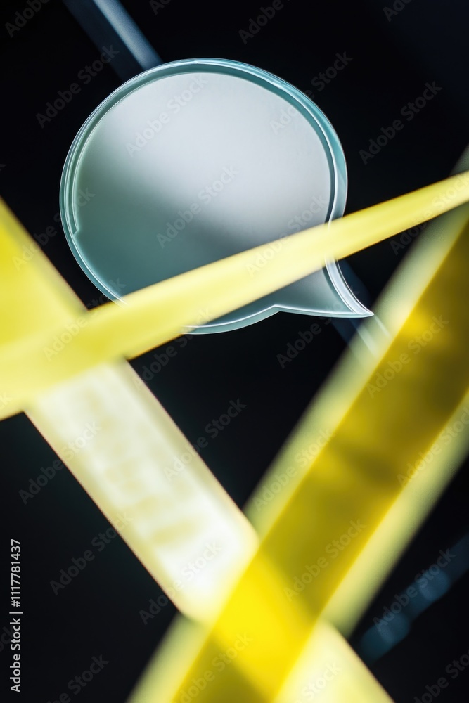 Poster a reflective surface with a pole in the background, ideal for use in interior design or product phot